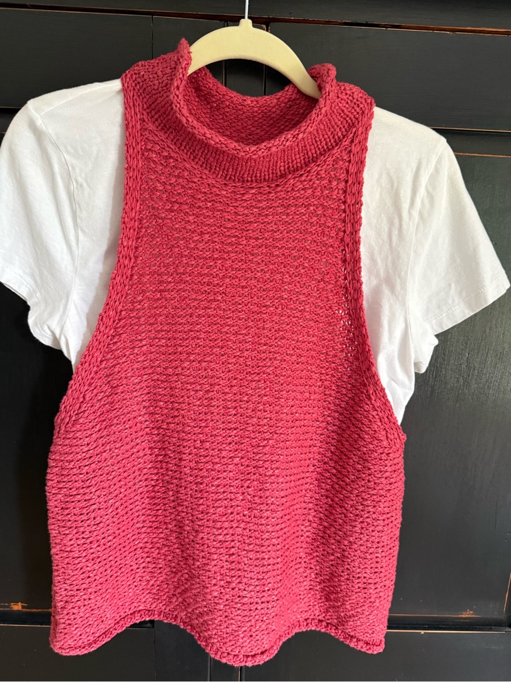 Pilcro Sleeveless Turtleneck Knit Tank - Raspberry Pink. NWOT